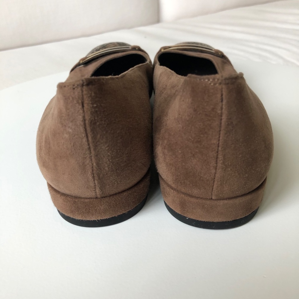Stuart Weitzman Brown Suede and Snakeskin Loafers - Picture 5 of 8